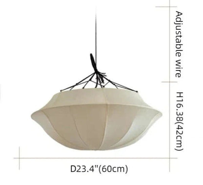 Vintage French Style Cream White Silk Umbrella Chandelier - Zelno Lighting