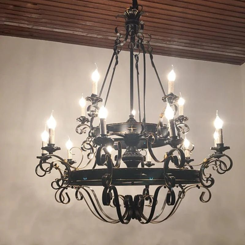 Vintage Iron Simple Candle Art Chandelier - Zelno