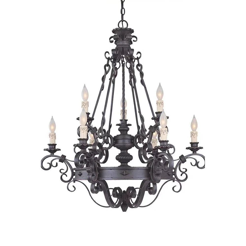 Vintage Iron Simple Candle Art Chandelier - Zelno