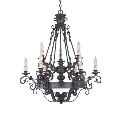 Vintage Iron Simple Candle Art Chandelier - Zelno