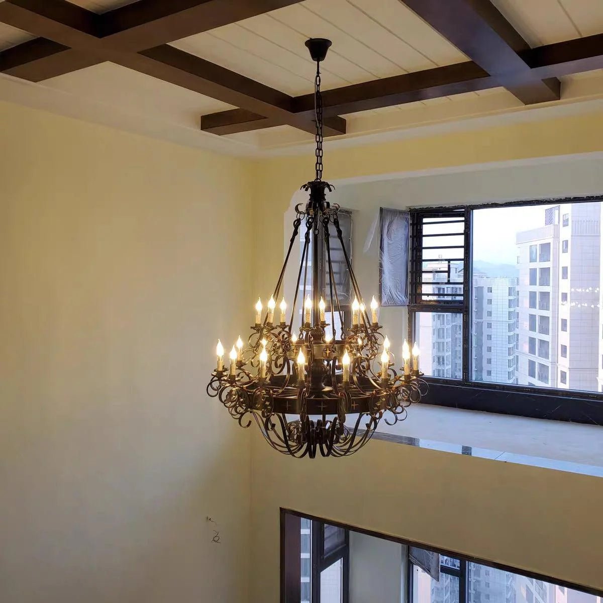 Vintage Iron Simple Candle Art Chandelier - Zelno