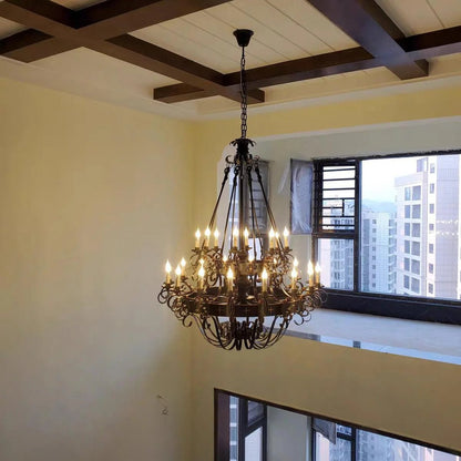Vintage Iron Simple Candle Art Chandelier - Zelno