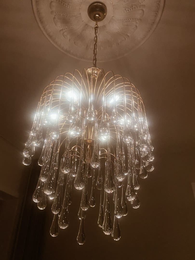 Vintage – Murano chandelier – Teardrop – 68 drops – Clear - Zelno Lighting