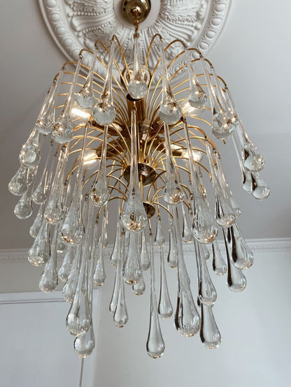 Vintage – Murano chandelier – Teardrop – 68 drops – Clear - Zelno Lighting