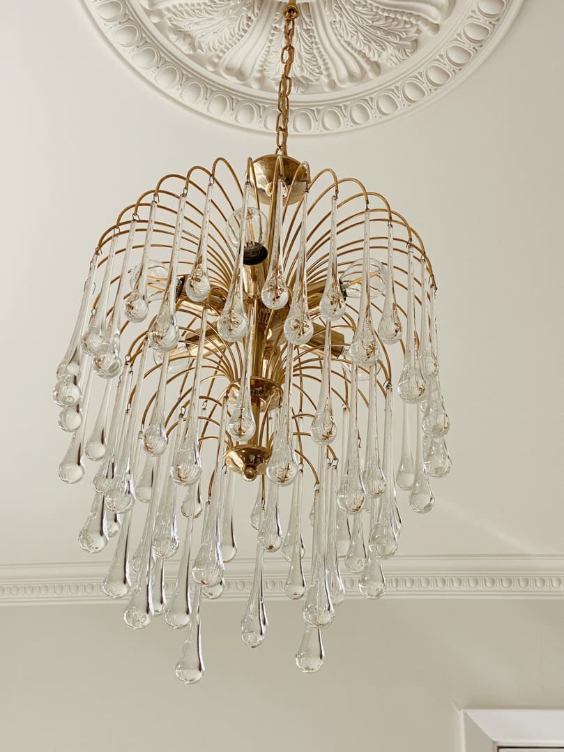 Vintage – Murano chandelier – Teardrop – 68 drops – Clear - Zelno Lighting