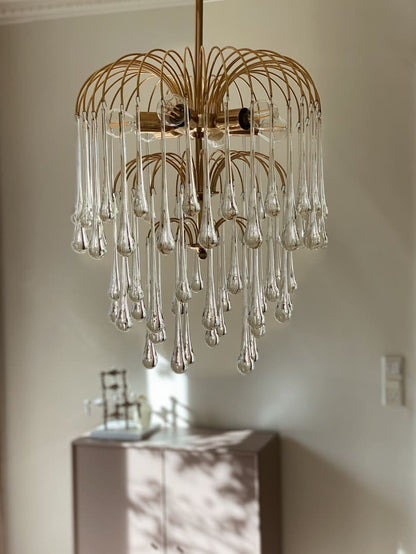 Vintage – Murano chandelier – Teardrop – 68 drops – Clear - Zelno Lighting