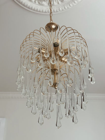 Vintage – Murano chandelier – Teardrop – 68 drops – Clear - Zelno Lighting