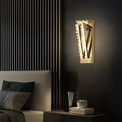 Wesley Modern Rock Crystal Wall Sconce - Zelno Lighting