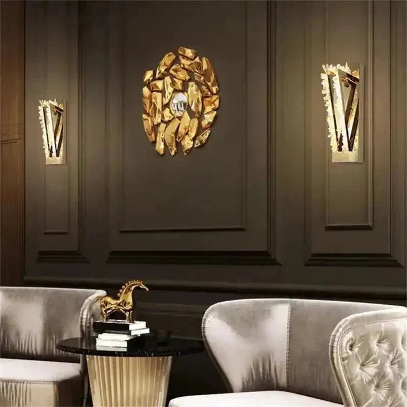 Wesley Modern Rock Crystal Wall Sconce - Zelno Lighting