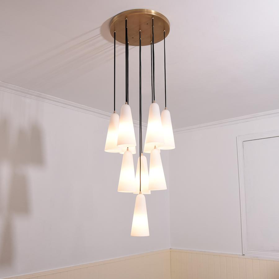 White Ceramics Round Chandelier 18" 10-light - Zelno Lighting