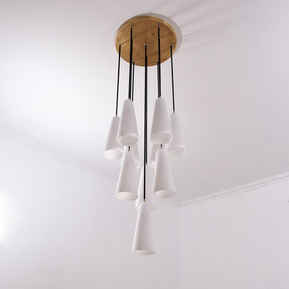 White Ceramics Round Chandelier 18" 10-light - Zelno Lighting