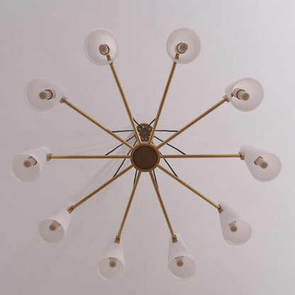 White Ceramics Round Chandelier 44", 10-lights - Zelno Lighting