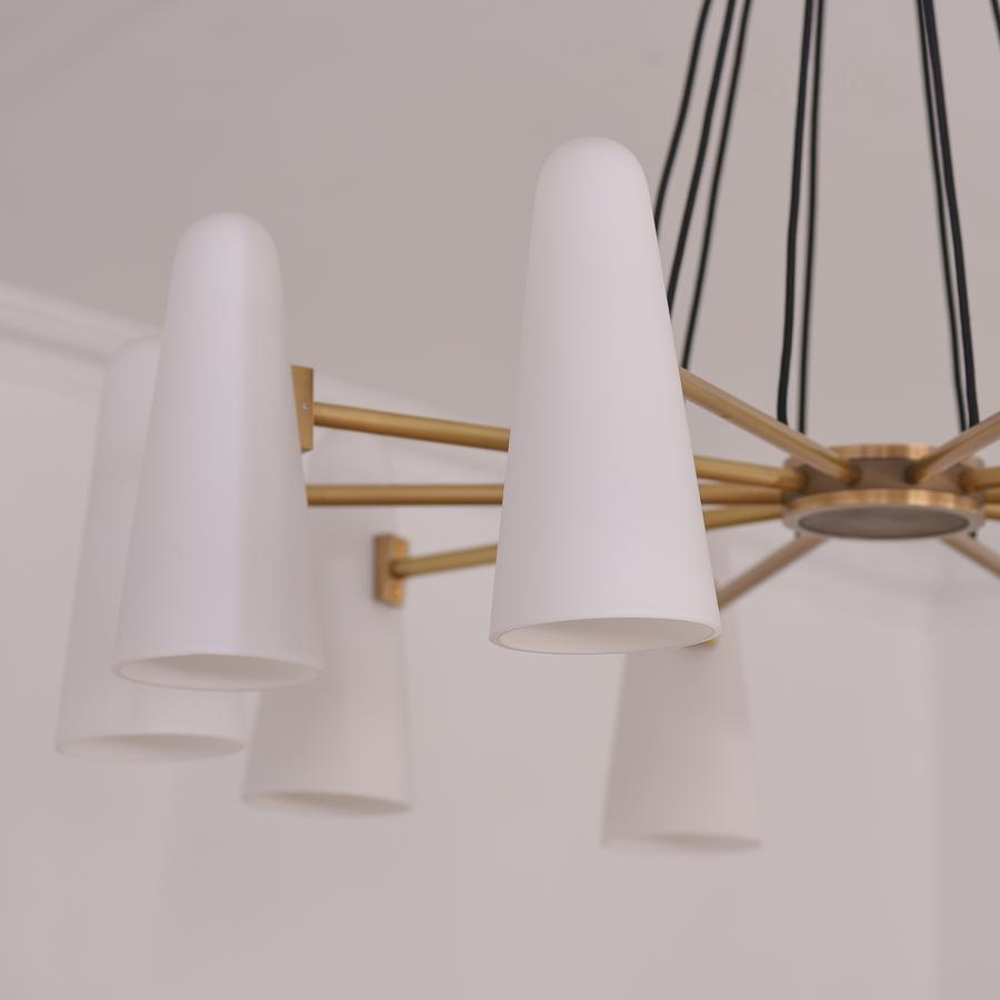 White Ceramics Round Chandelier 44", 10-lights - Zelno Lighting
