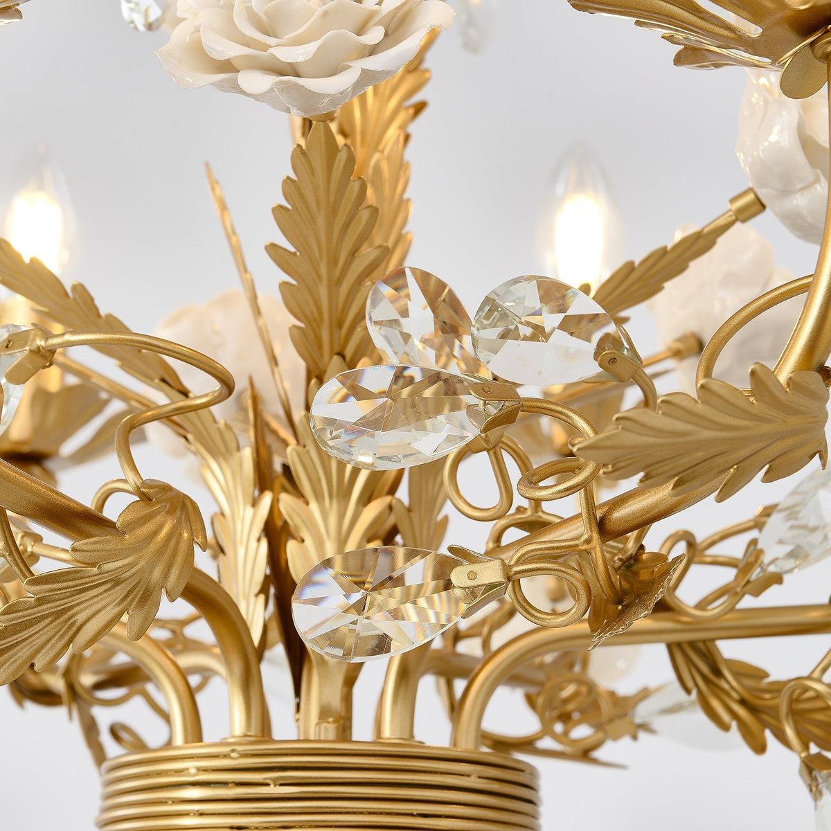 White Rose Crystal Chandelier - Zelno Lighting