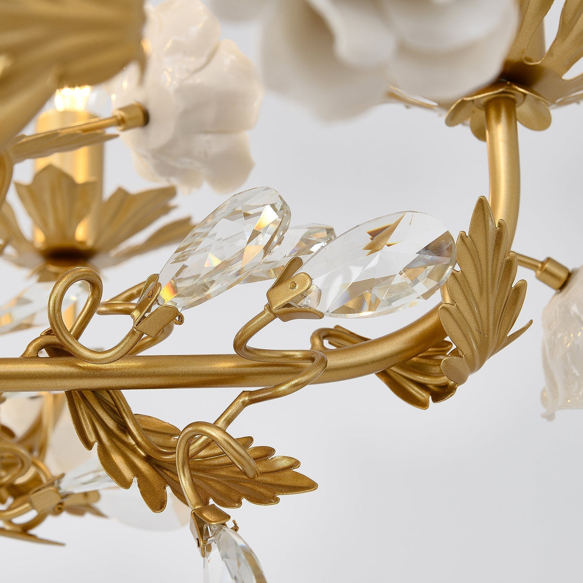 White Rose Crystal Chandelier - Zelno Lighting