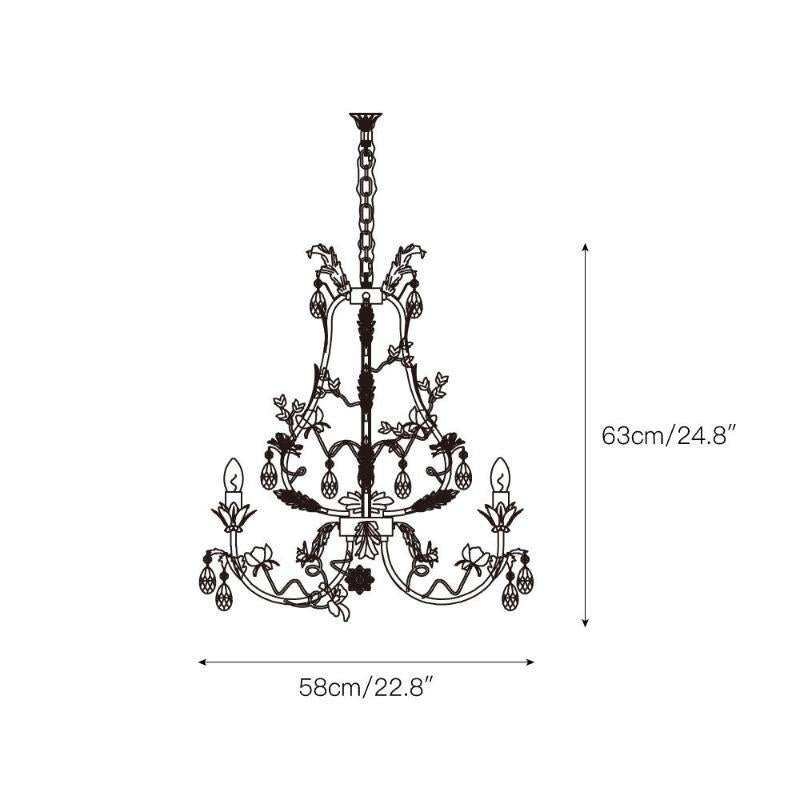 White Rose Crystal Chandelier - Zelno Lighting