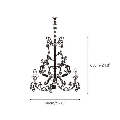 White Rose Crystal Chandelier - Zelno Lighting