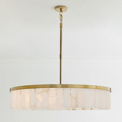 Windham Alabaster One-Tile Round Chandelier - Zelno