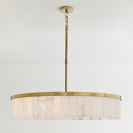 Windham Alabaster One-Tile Round Chandelier - Zelno