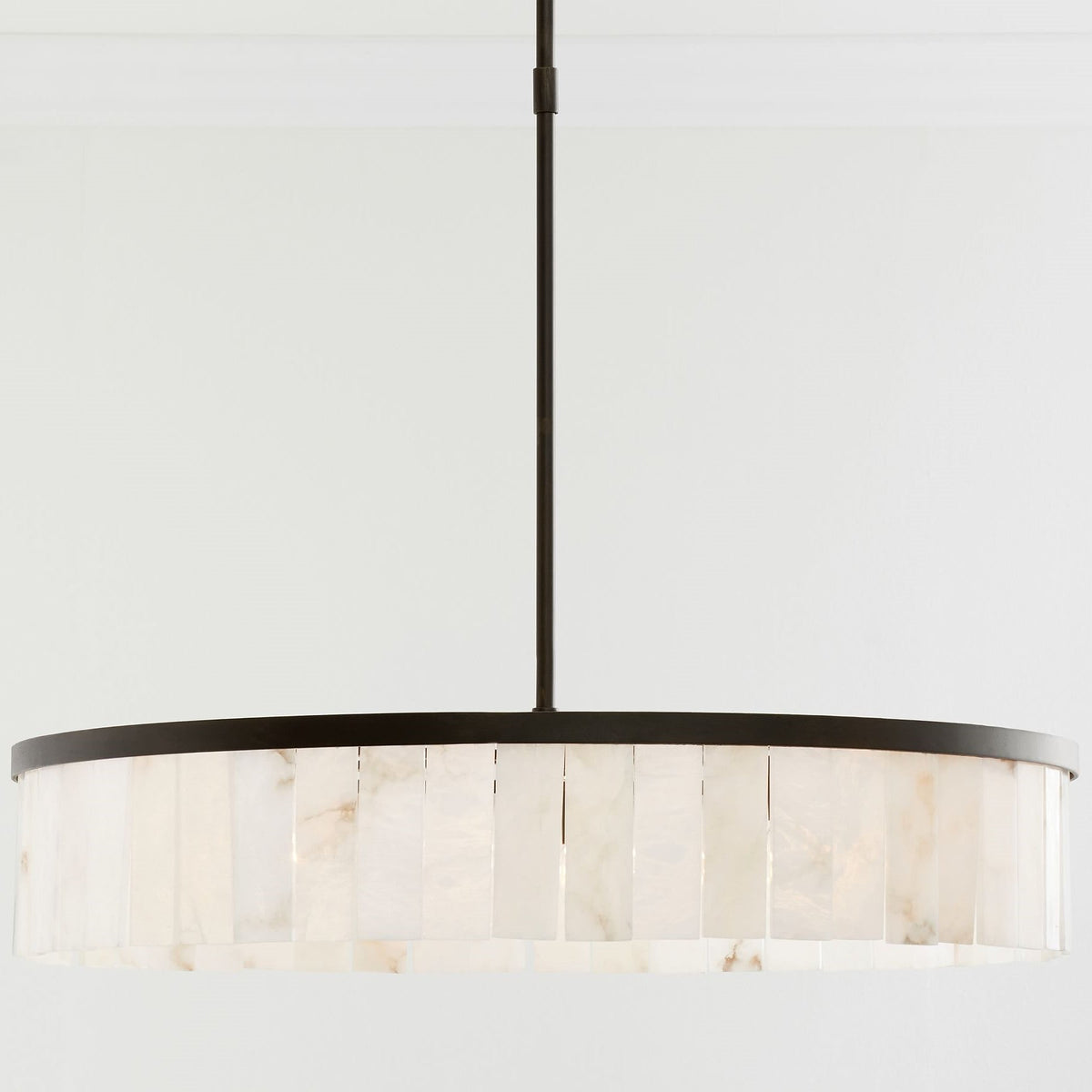 Windham Alabaster One-Tile Round Chandelier - Zelno