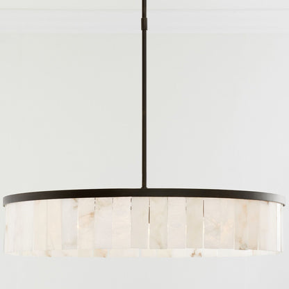 Windham Alabaster One-Tile Round Chandelier - Zelno
