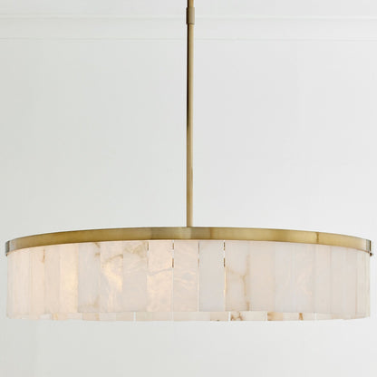Windham Alabaster One-Tile Round Chandelier - Zelno