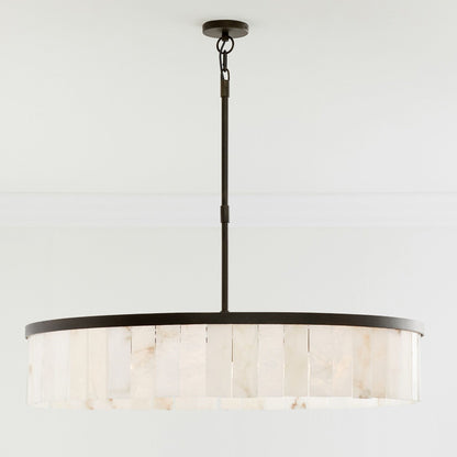 Windham Alabaster One-Tile Round Chandelier - Zelno