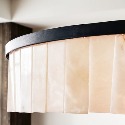 Windham Alabaster One-Tile Round Chandelier - Zelno