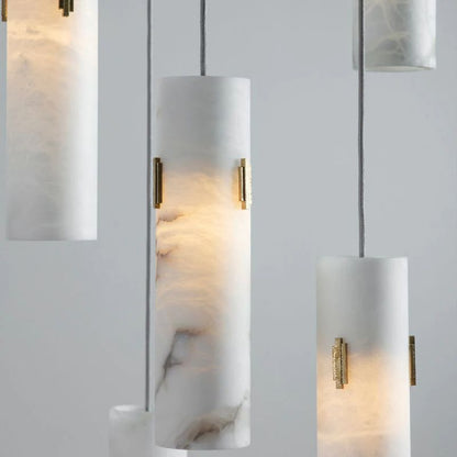 Xander Alabaster Deco 12-Light Cluster Chandelier, Adjustable Height - Zelno