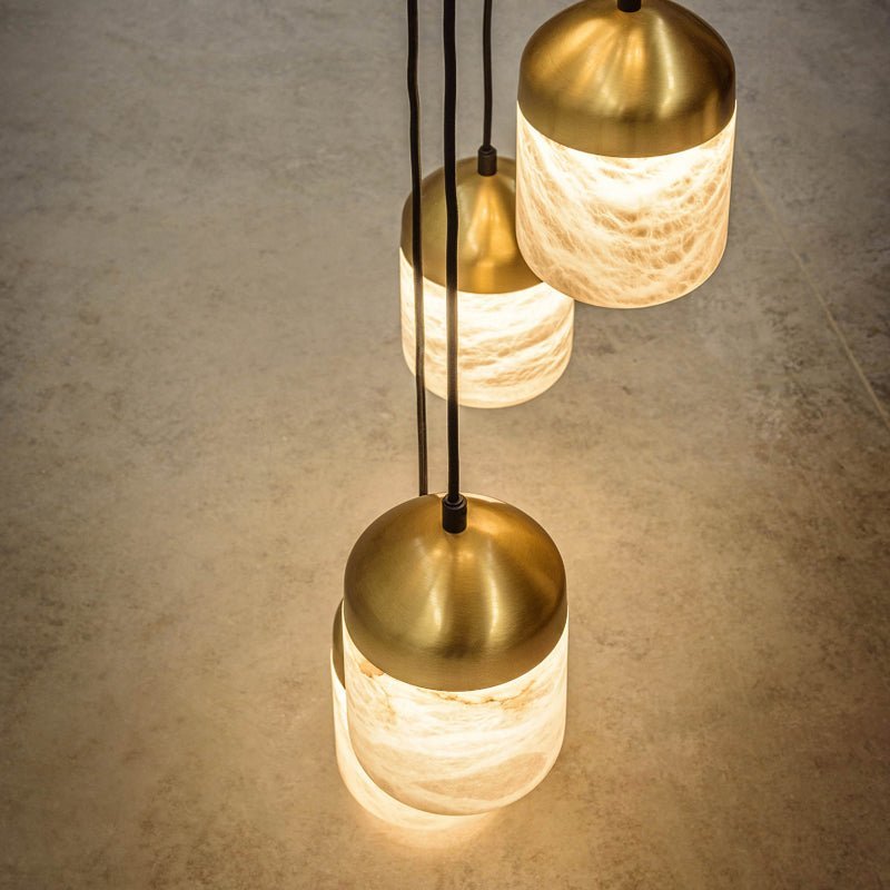 Zelno Serenity's Cascade - Modern Minimalist Alabaster Staircases Pendant Light - Zelno Lighting