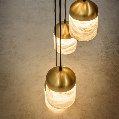 Zelno Serenity's Cascade - Modern Minimalist Alabaster Staircases Pendant Light - Zelno Lighting