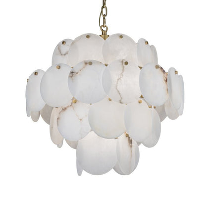 zelnolighting Celestia Modern Round Alabaster Chandelier Light, Luxurious Round Chandelier - Zelno