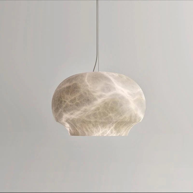 zelnolighting Celina Alabaster Dome Pendant Lighting Fixture, Dining Pendant Light - Zelno