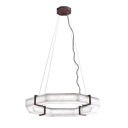 zelnolighting Celine Retro Alabaster Living Room Chandelier, Round Lamp Lighting - Zelno
