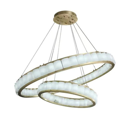 zelnolighting Gina Alabaster Circle Round Pendent Light, Galaxy Pendant Light - Zelno