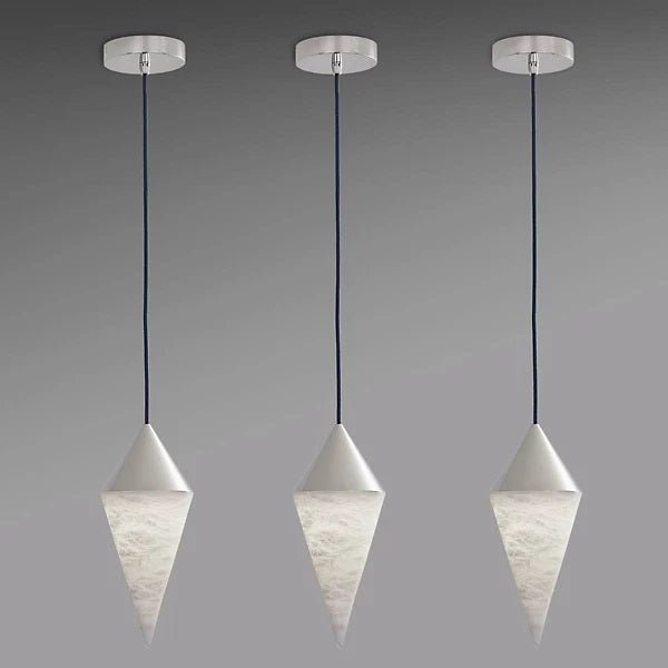 zelnolighting Hannah Alabaster Chandelier, Simple Pendant Light - Zelno