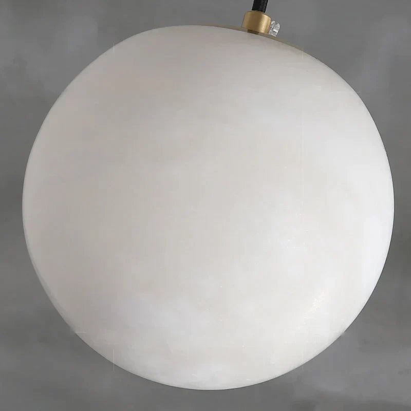 zelnolighting Hansa Alabaster Ball Pendant Light, Island Mini Pendant Light - Zelno
