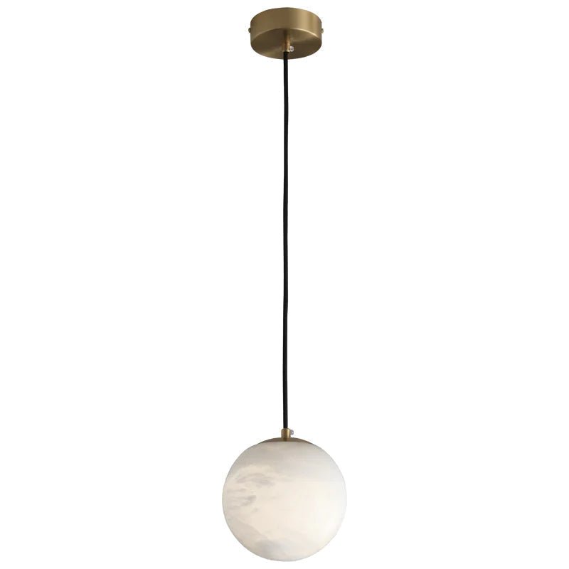 zelnolighting Hansa Alabaster Ball Pendant Light, Island Mini Pendant Light - Zelno