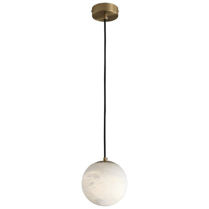 zelnolighting Hansa Alabaster Ball Pendant Light, Island Mini Pendant Light - Zelno