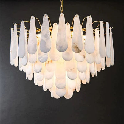 zelnolighting Laura Alabster Feathery Chandelier - Zelno