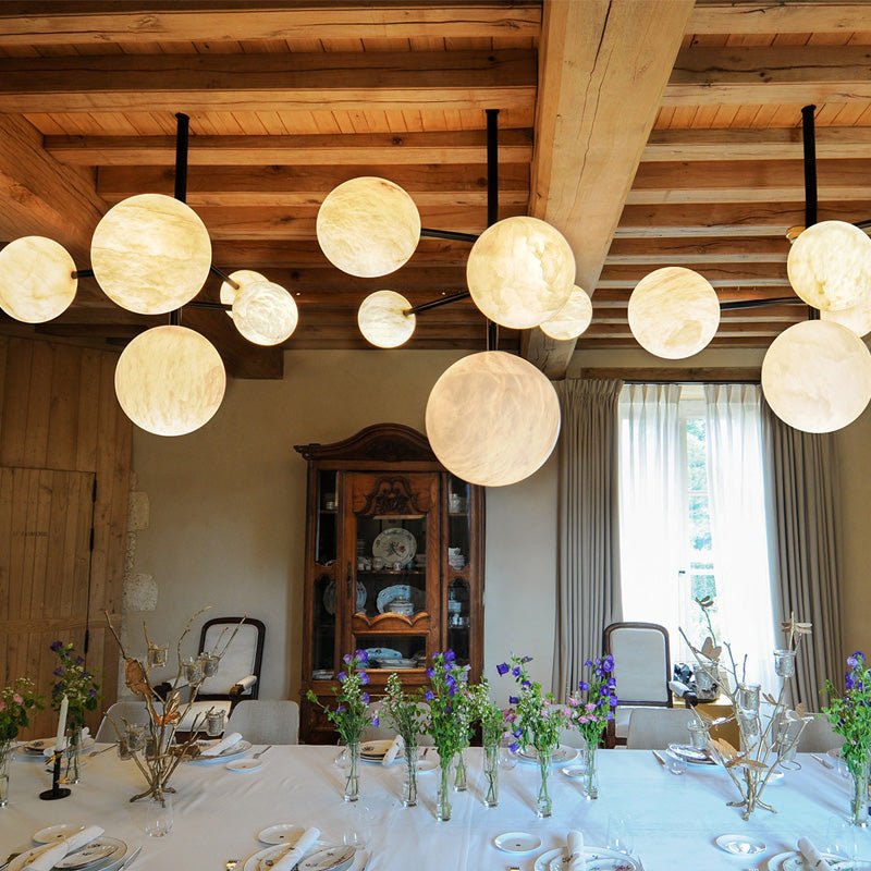 zelnolighting Lola Modern Artistic Alabaster Pendant Light, Unique Chandelier Designs - Zelno