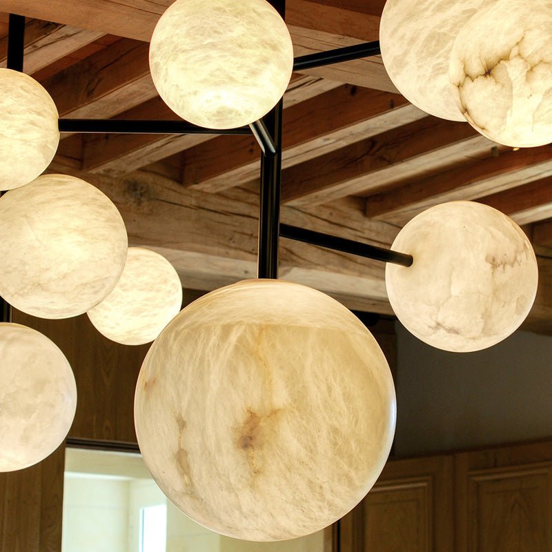 zelnolighting Lola Modern Artistic Alabaster Pendant Light, Unique Chandelier Designs - Zelno
