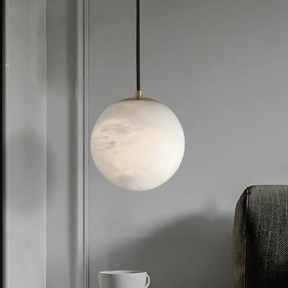 zelnolighting Modern Luxury Alabaster Ball Pendant Light, Island Mini Pendant Light - Zelno