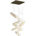 zelnolighting Modern Luxury Alabaster Cubic Round Pendant For Dining Table, Staircase - Zelno