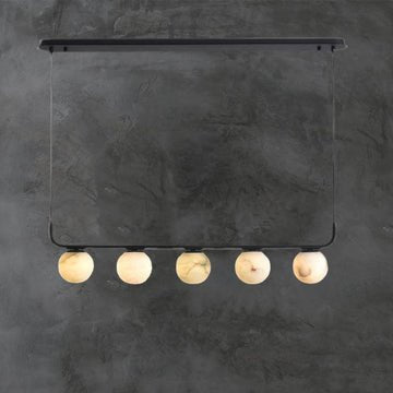 zelnolighting Modern Luxury Alabaster Global Kitchen Island Pendant 5 Lights - Zelno