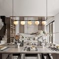 zelnolighting Modern Luxury Alabaster Global Kitchen Island Pendant 5 Lights - Zelno