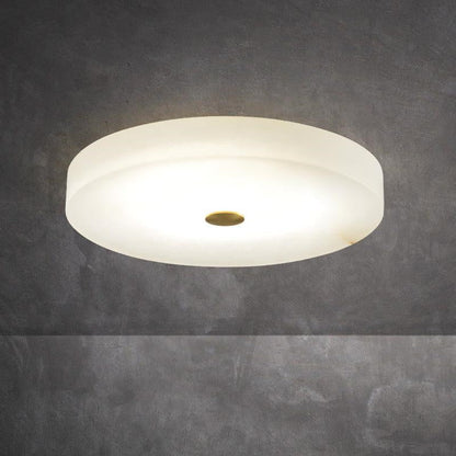 zelnolighting Modern Round Alabaster Flush Mounted chandelier - Zelno