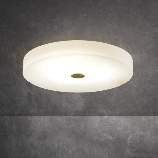 zelnolighting Modern Round Alabaster Flush Mounted chandelier - Zelno