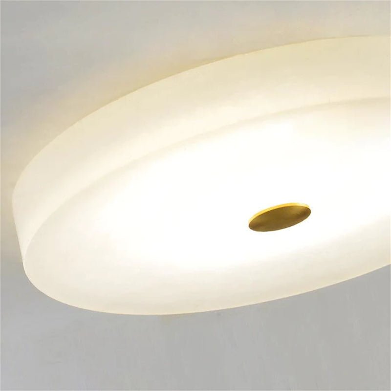 zelnolighting Modern Round Alabaster Flush Mounted chandelier - Zelno