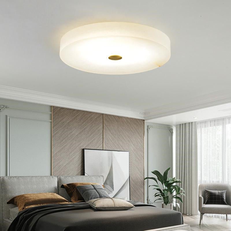 zelnolighting Modern Round Alabaster Flush Mounted chandelier - Zelno
